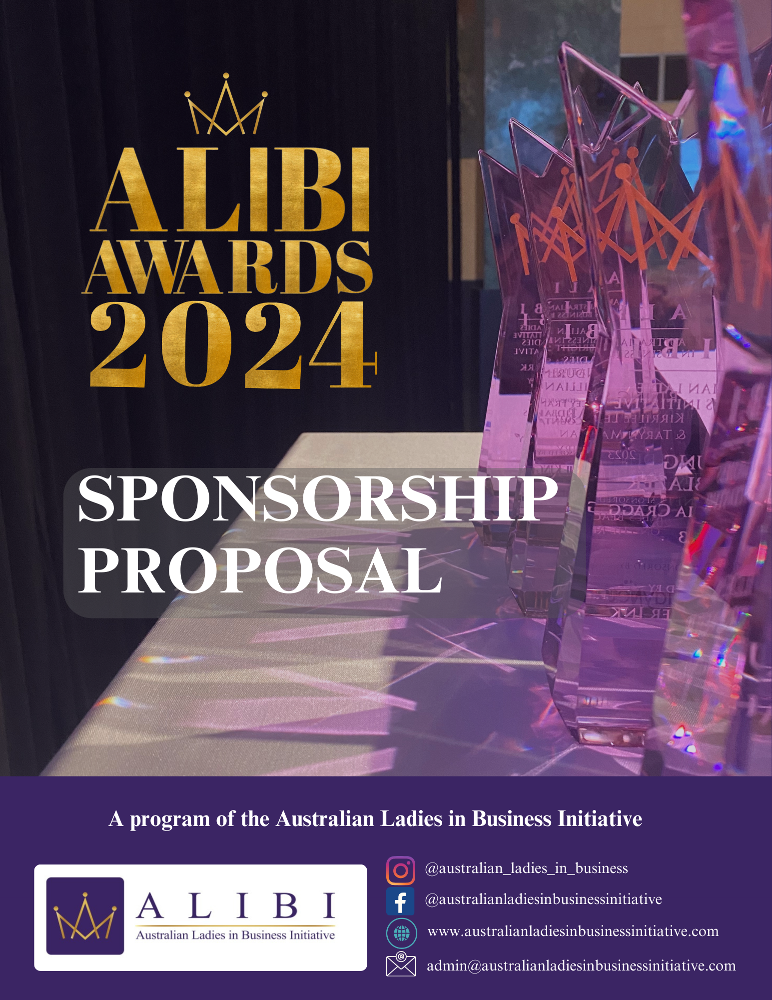 2024 ALIBI Awards Sponsorship Proposal Graphic